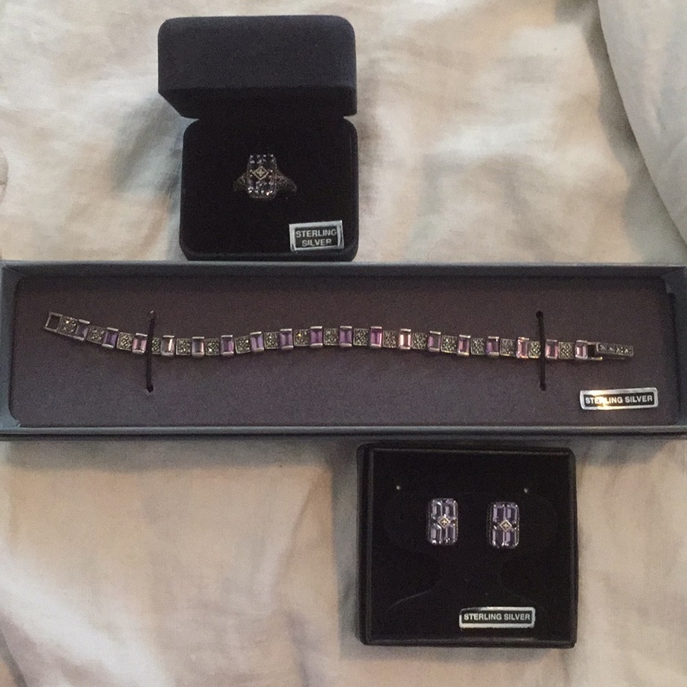 Amethyst Sterling Silver Jewelry Set